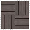 vidaXL Tile de Decking Dise&ntilde;o 3D 11 pcs Marr&oacute;n Oscuro 30 x 30 cm WPC