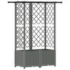 vidaXL Cama elevada con trellis y techo Gris Claro 124 x 40 x 136 cm