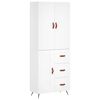 vidaXL Aparador alto madera contrachapada blanco 69,5x34x180 cm
