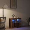vidaXL Aparador LED 2 pcs Madera vieja 41 x 37 x 67 cm