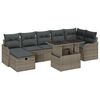 vidaXL Conjunto de sof&aacute; de jard&iacute;n 8 uds. Gris Polirat&aacute;n