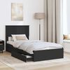 vidaXL Cama con almacenamiento Negro 90 x 190 cm Madera de ingenier&iacute;a