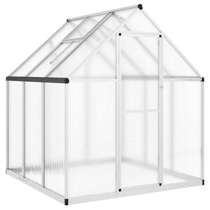vidaXL Invernadero con marco base aluminio plateado 169x169x195 cm