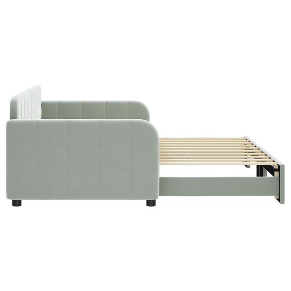 vidaXL Sof&aacute; cama nido terciopelo gris claro 90x190 cm