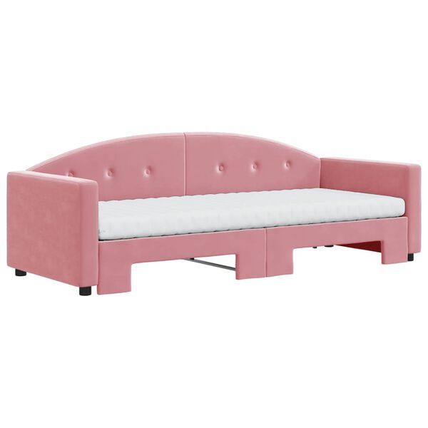 vidaXL Sofá cama nido con colchón terciopelo rosa 80x200 cm