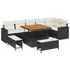 vidaXL Conjunto de sof&aacute;s de jard&iacute;n 9 pcs Negro rat&aacute;n sint&eacute;tico