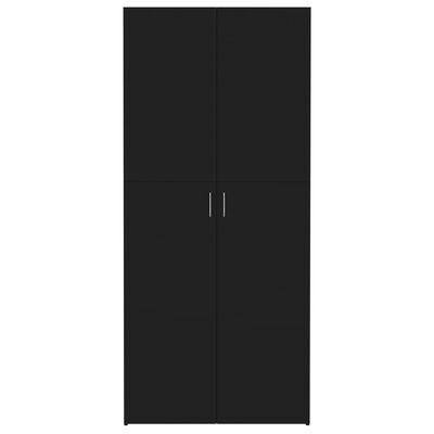 vidaXL Mueble zapatero de madera contrachapada negro 80x35,5x180 cm