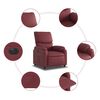 vidaXL Sill&oacute;n reclinable el&eacute;ctrico de cuero sint&eacute;tico rojo tinto