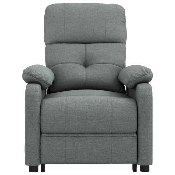 vidaXL Sill&oacute;n de masaje elevable tela gris oscuro