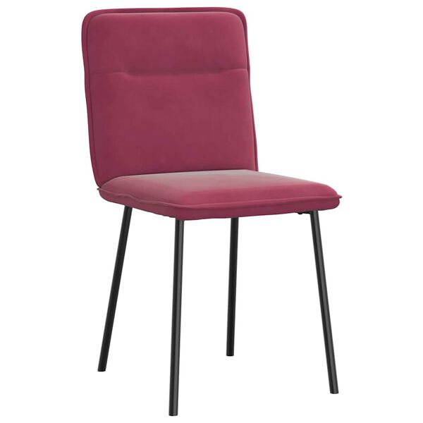 vidaXL Sillas de comedor 2 unidades terciopelo rojo tinto
