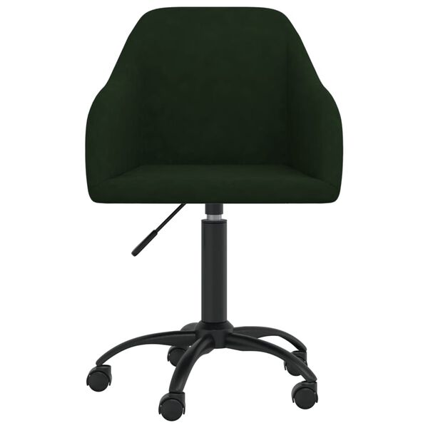 vidaXL Sillas de comedor giratorias 2 unidades terciopelo verde oscuro