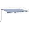 vidaXL Toldo autom&aacute;tico LED sensor de viento azul y blanco 500x350 cm