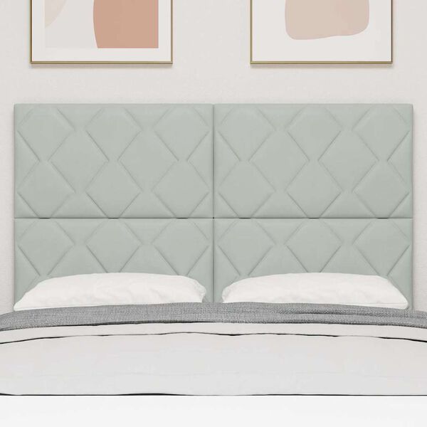 vidaXL Cabecero LED Gris Claro 144 cm Cuero sint&eacute;tico