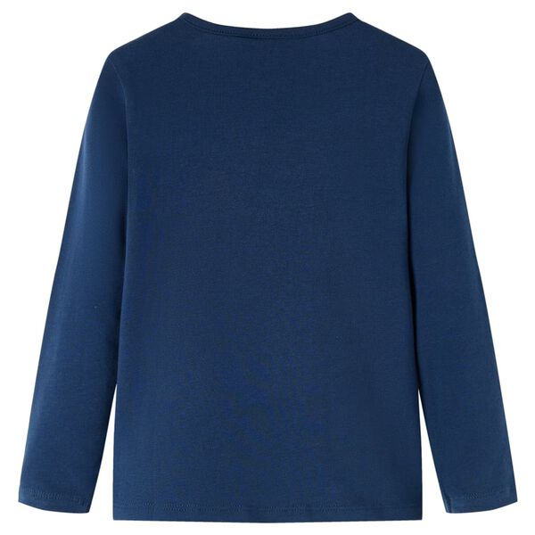 Camiseta infantil de manga larga azul marino 140
