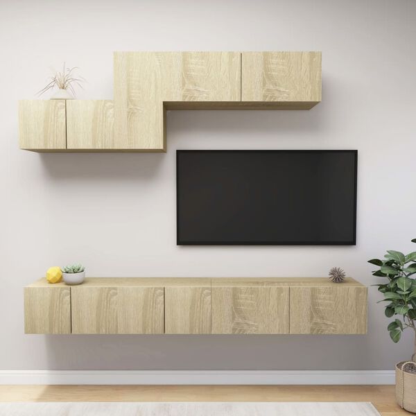 vidaXL Set de muebles salón TV 6 pzas madera ingeniería roble Sonoma
