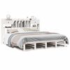 vidaXL Cama con estanter&iacute;a sin colch&oacute;n madera maciza blanca 180x200 cm
