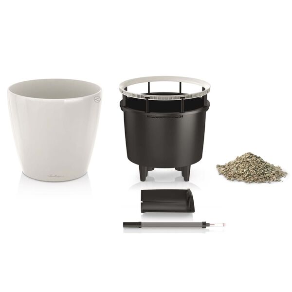 LECHUZA Macetero CLASSICO LS 28 ALL-IN-ONE blanco brillo 16040