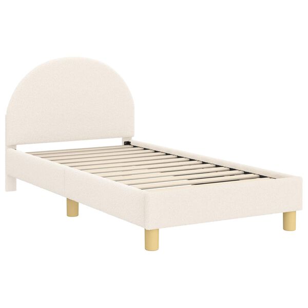 vidaXL Cama para ni&ntilde;os con cabecero Crema 80 x 160 cm Tela de Oveja