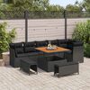 vidaXL Conjunto de sof&aacute;s de jard&iacute;n 9 pcs Negro rat&aacute;n sint&eacute;tico