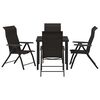 vidaXL Conjunto de Comedor de Jardín 5 pcs Negro Poliratán