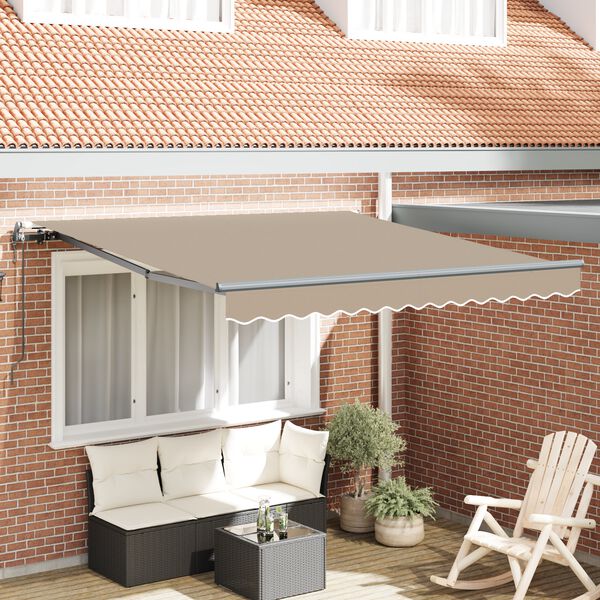 vidaXL Toldo Retráctil Beige 300 x 250 cm tela