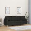 vidaXL Sof&aacute; de 3 plazas con almohadas y cojines tela negro 180 cm