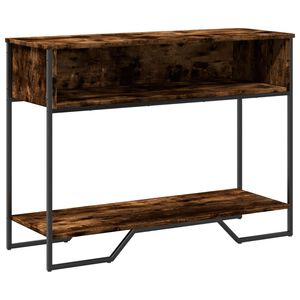 vidaXL Mesa consola madera de ingenier&iacute;a roble ahumado 100x35x74,5 cm