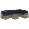 vidaXL Set de sof&aacute;s de jard&iacute;n 9 pzas con cojines rat&aacute;n sint&eacute;tico gris