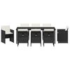 vidaXL Conjunto de Comedor de Jard&iacute;n 9 pcs Negro rat&aacute;n sint&eacute;tico