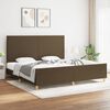 vidaXL Cama sin colch&oacute;n tela marr&oacute;n oscuro 200x200 cm