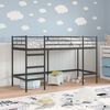 vidaXL Estructura de litera para ni&ntilde;os Negro 74,5 x 190 cm Acero