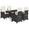 vidaXL Set de muebles jard&iacute;n 5 pzas con cojines rat&aacute;n sint&eacute;tico negro