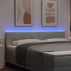 vidaXL Cabecero LED con tira de luces LED Gris Claro 180 cm Poli&eacute;ster
