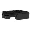 vidaXL Set de sof&aacute;s de jard&iacute;n 11 pzas y cojines rat&aacute;n sint&eacute;tico negro