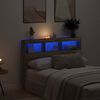 vidaXL Cabecero de cama con LED roble artesanal 140x17x102 cm