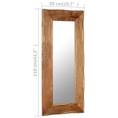 vidaXL Espejo cosmético de madera maciza de acacia 50x110 cm