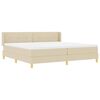 vidaXL Cama tipo Box Spring con colch&oacute;n Crema 200 x 200 cm Poli&eacute;ster