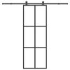 vidaXL Puerta corredera con set herrajes vidrio ESG aluminio 76x205 cm