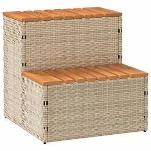 vidaXL Escal&oacute;n ba&ntilde;era hidromasaje beige 50x50x50,5 cm rat&aacute;n sint&eacute;tico