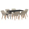 vidaXL Conjunto de Comedor de Jard&iacute;n 7 pcs Gris Claro rat&aacute;n sint&eacute;tico
