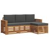 vidaXL Conjunto de sof&aacute;s de exterior 4 uds. Natural y Antracita
