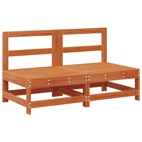 vidaXL Sof&aacute; Medio de Jard&iacute;n Pino macizo Marr&oacute;n Cera 124 x 62 x 70,5 cm