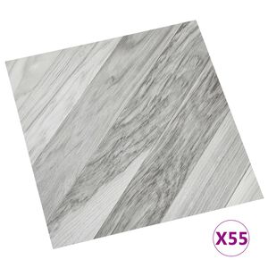 vidaXL Lamas para suelo autoadhesivas 55 uds PVC gris a rayas 5,11 m²