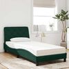 vidaXL Cama con colch&oacute;n terciopelo verde oscuro 80x200 cm