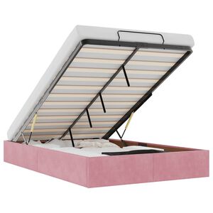 vidaXL Estructura cama otomana sin colch&oacute;n terciopelo rosa 120x190 cm