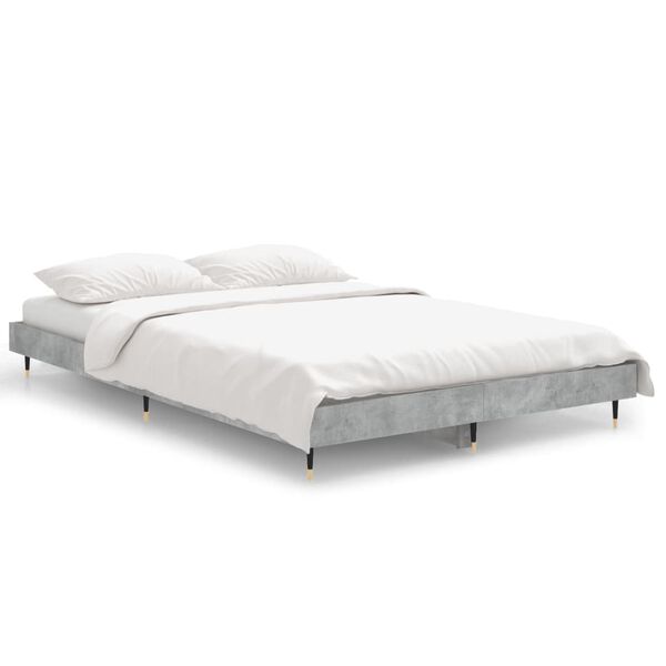 vidaXL Estructura de cama madera de ingeniería gris hormigón 120x190cm