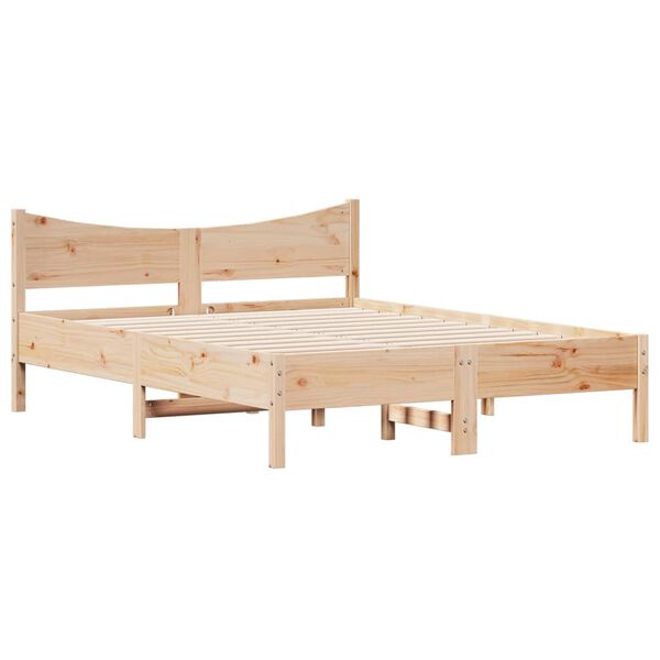 vidaXL Estructura de cama sin colch&oacute;n madera de pino maciza 120x200 cm