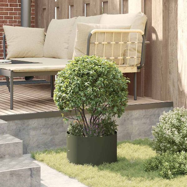 vidaXL Anillo para maceta 5 pcs Verde Oliva 30 x 30 x 20 cm