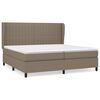 vidaXL Cama box spring con colch&oacute;n tela gris taupe 200x200 cm