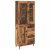 vidaXL Aparador alto 2 uds. Madera envejecida 69,5 x 34 x 180 cm